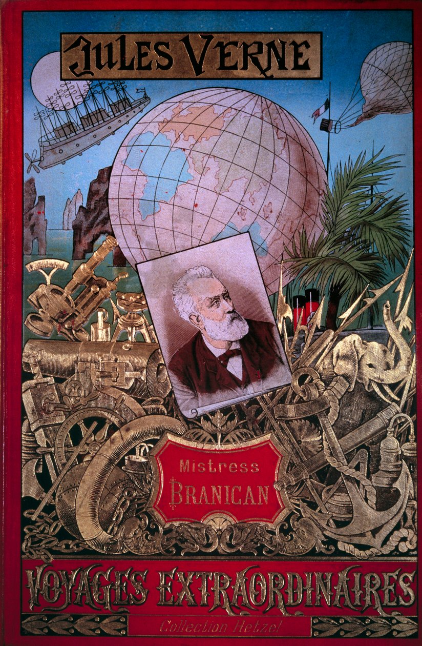 Portada del libro “Mistress Branican” de Jules Verne (1828-1905) en la colección “Viajes extraordinarios” de Unknown artist