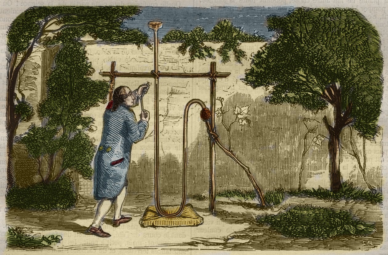 Botánica: experiencia de Stephen Hales (1677-1761) sobre la fuerza ascendente de la savia en 1727. Grabado de 1859 en 