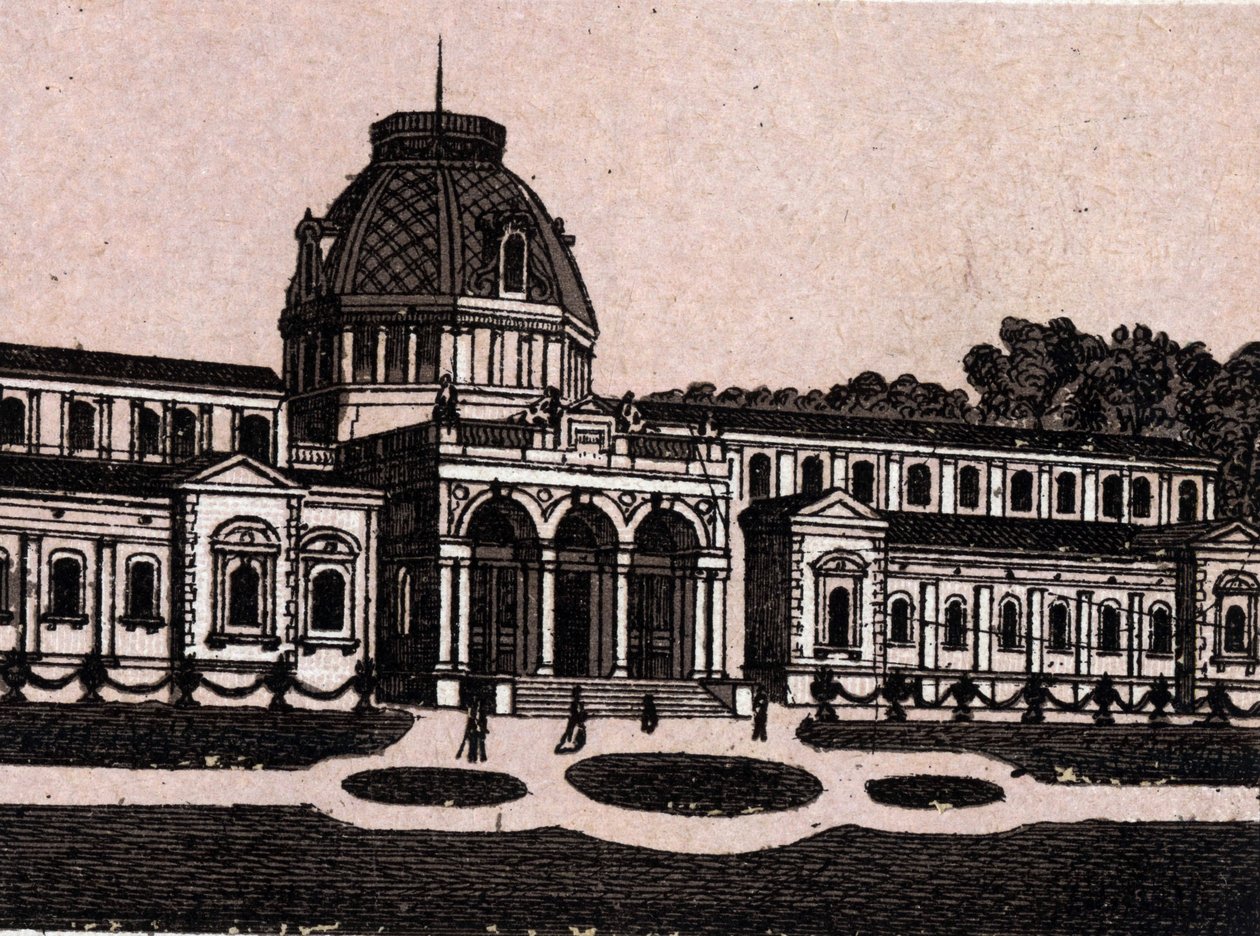Budapest, Hungría: vista de los baños termales en la Isla Margarita. en "El mundo ilustrado 168 vistas" Sin fecha (finales del siglo XIX) de Unknown artist