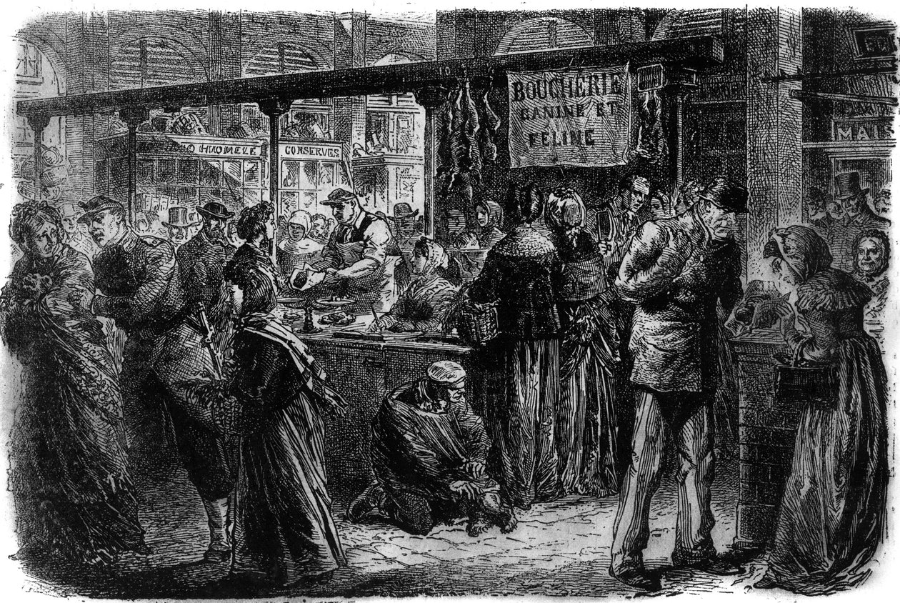 Carnicería canina y felina en París en 1870 de Unknown artist