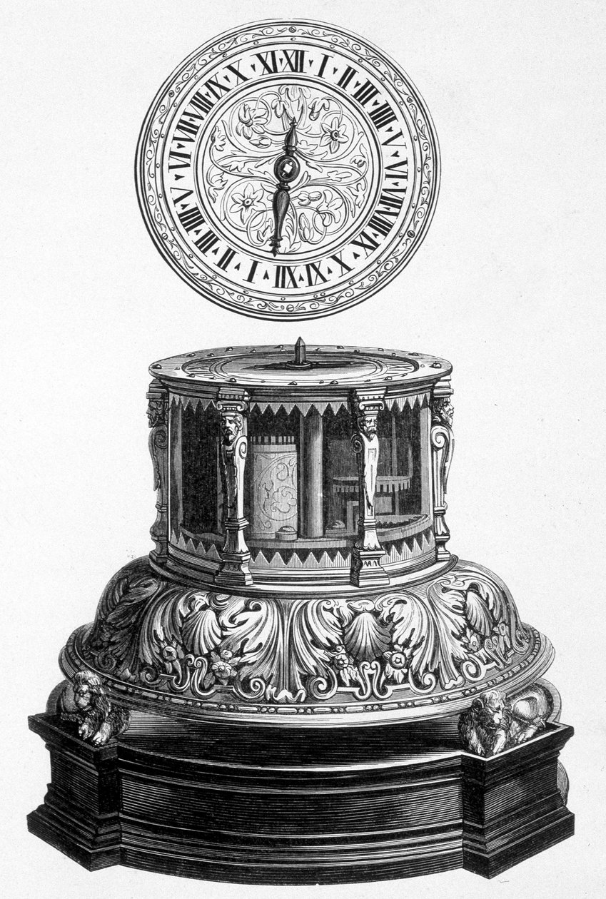 Reloj de gabinete del período Valois - grabado de Unknown artist