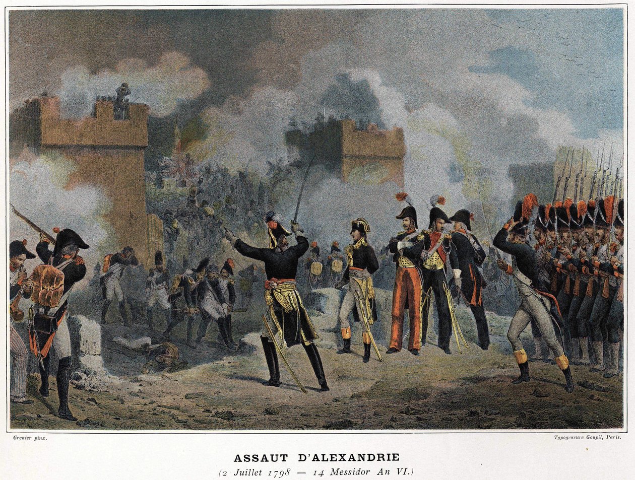 Campaña de Egipto (1798-1801), Ejército de Oriente: Asalto de Alejandría el 02/07/1798 - en "Victorias y conquistas de los ejércitos franceses". de Unknown artist