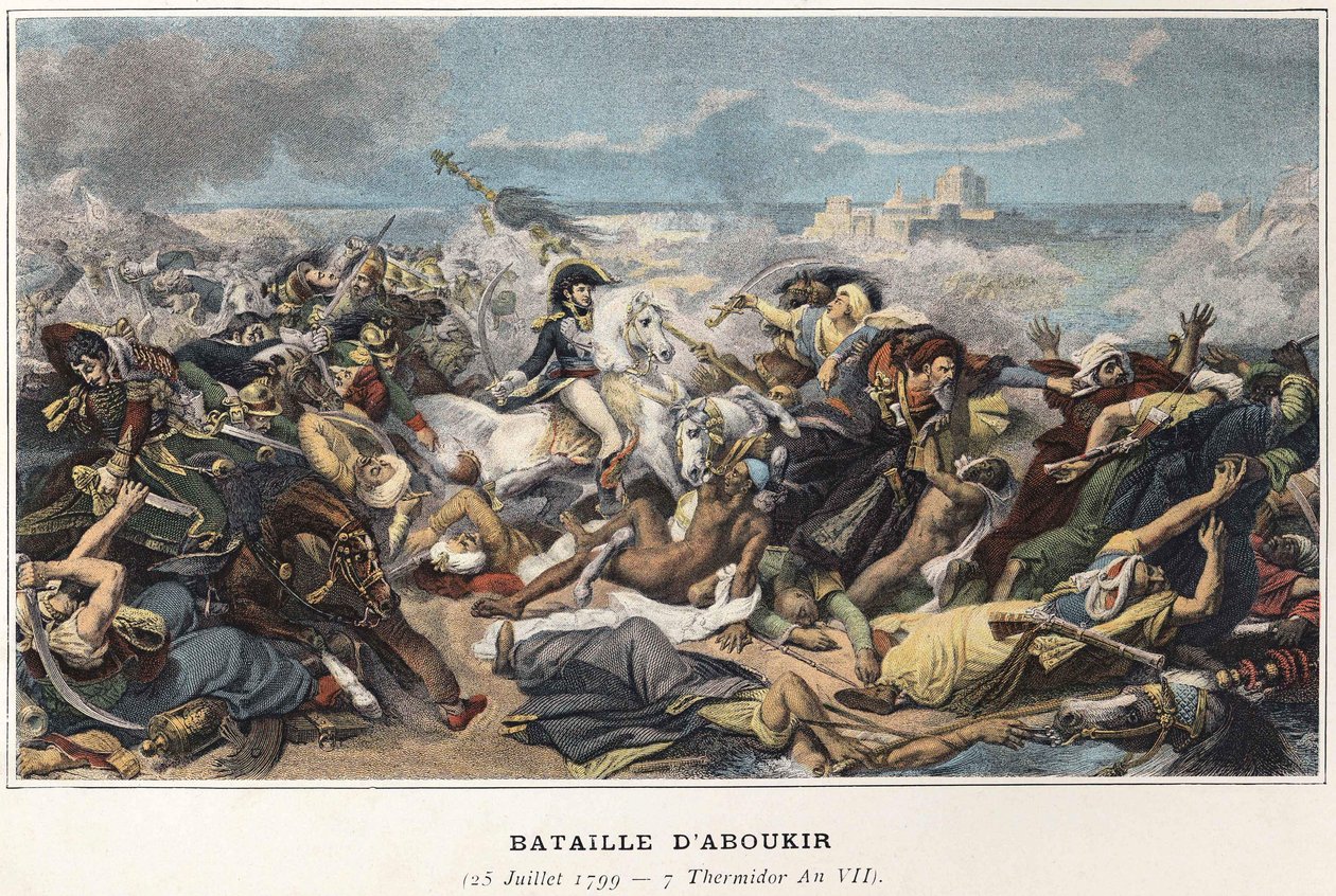 Campaña de Egipto (1798-1801): Joachim Murat (1767-1815) durante la Batalla de Aboukir, 25 de julio. de Unknown artist