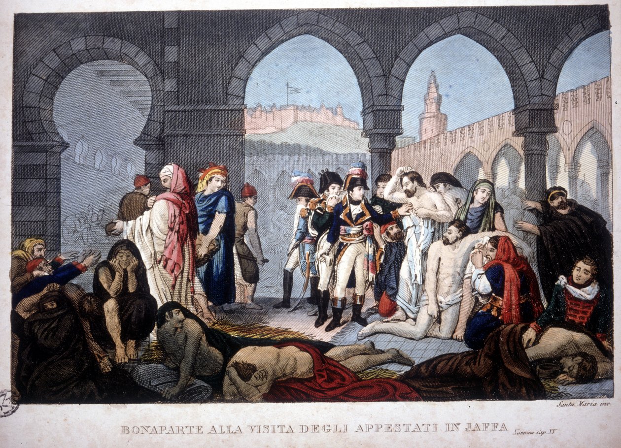 Campaña de Egipto (1798-1801): Napoleón visitando a los apestados de Jaffa en Egipto, circa 1800 de Unknown artist