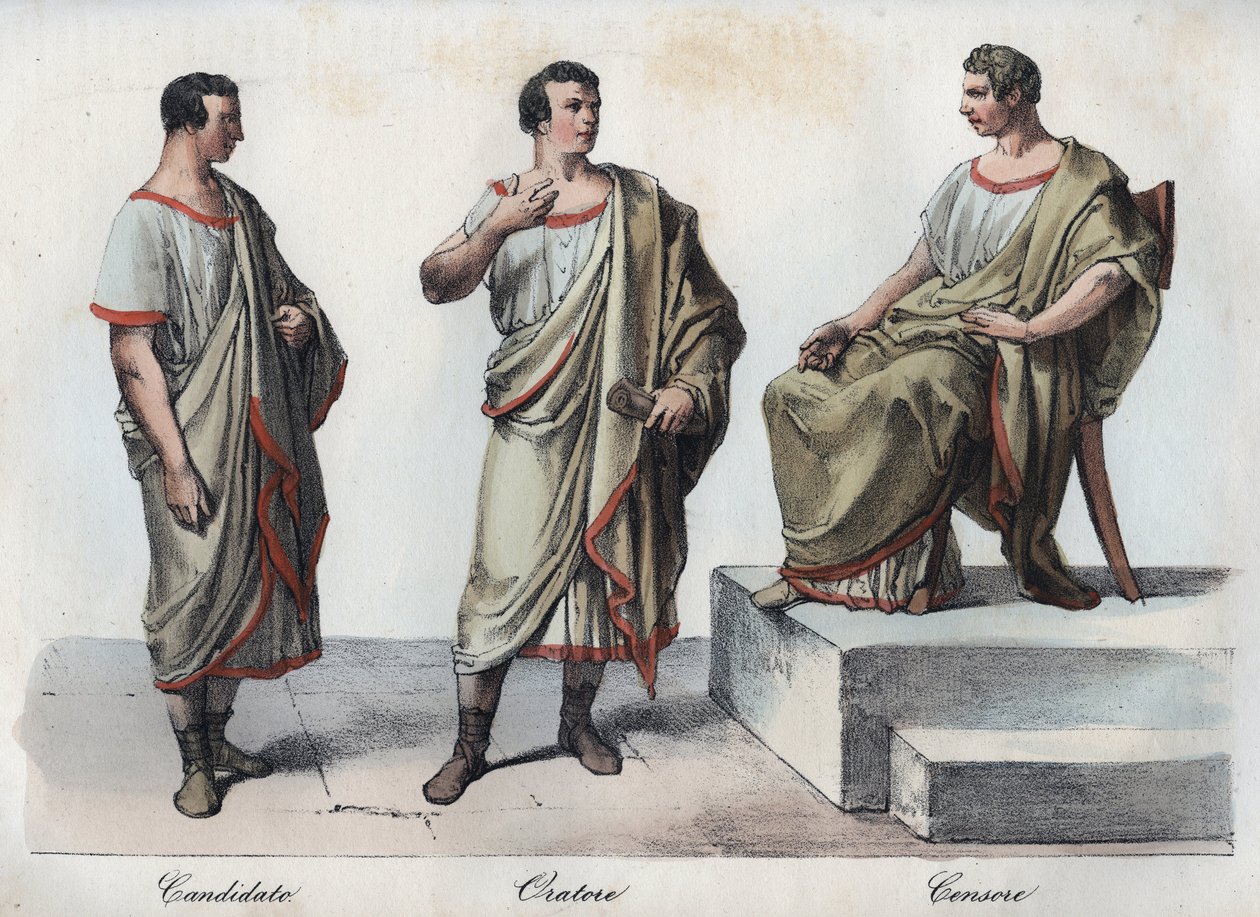 Candidatos - Orador - Censor romano - grabado de 