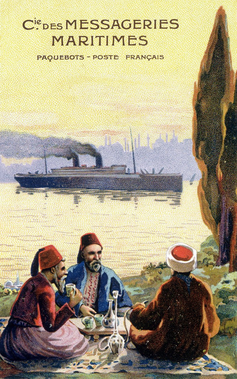 Cartón de la compañía naviera francesa mundial de Unknown artist