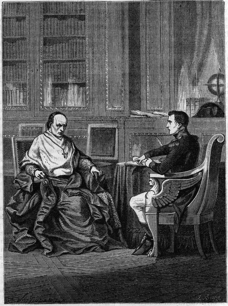 El cardenal Giambattista Caprara, nombrado legado en París por Pío VII, fue recibido en Malmaison por Napoleón Bonaparte en 1801 de Unknown artist