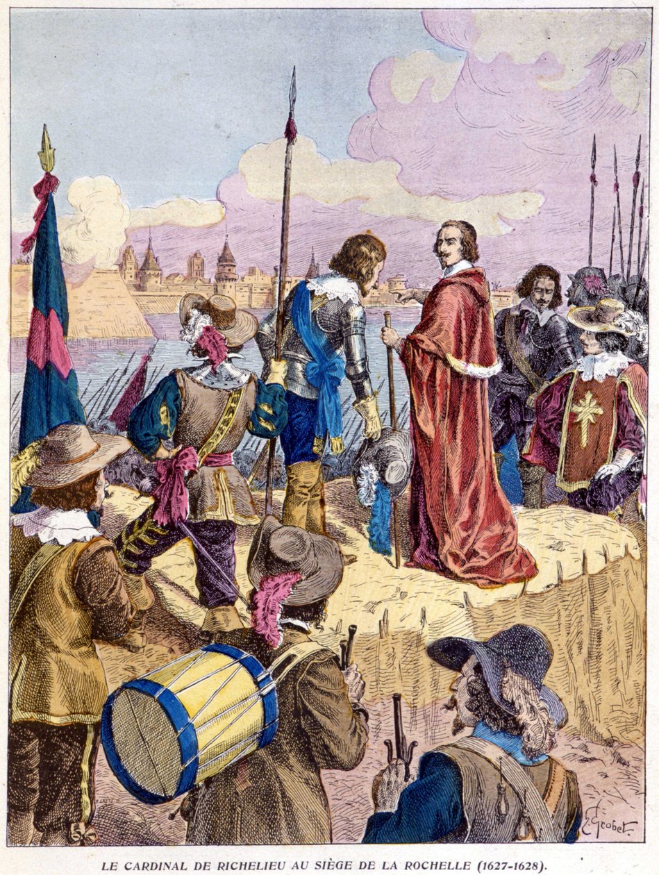 Cardenal Richelieu en el sitio de La Rochelle (1627 - 1628) de Unknown artist