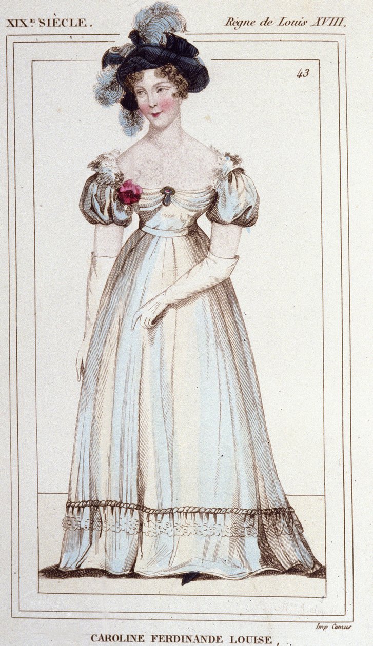 Carolina Ferdinande Luisa de Nápoles, Duquesa de Berry (1798-1870). Esposa del Duque de Berry. Grabado de 1830 de Unknown artist