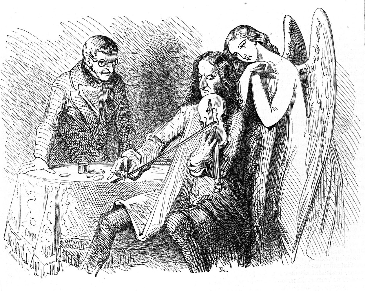 Caricatura de Niccolo Paganini (1782 - 1840) de Unknown artist