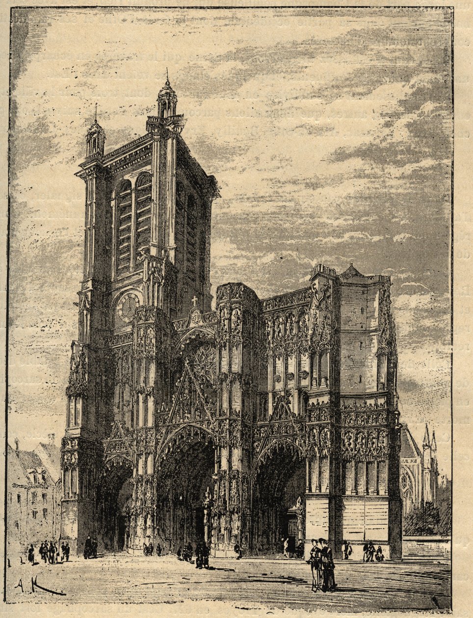 Catedral de Saint-Pierre-et-Saint-Paul de Troyes - Champagne-Ardennes - grabado en “PATRIE” - DESCRIPCIÓN PICTÓRICA DE FRANCIA EN 6 VOLÚMENES POR LUCIEN HUARD - finales del siglo XIX de Unknown artist