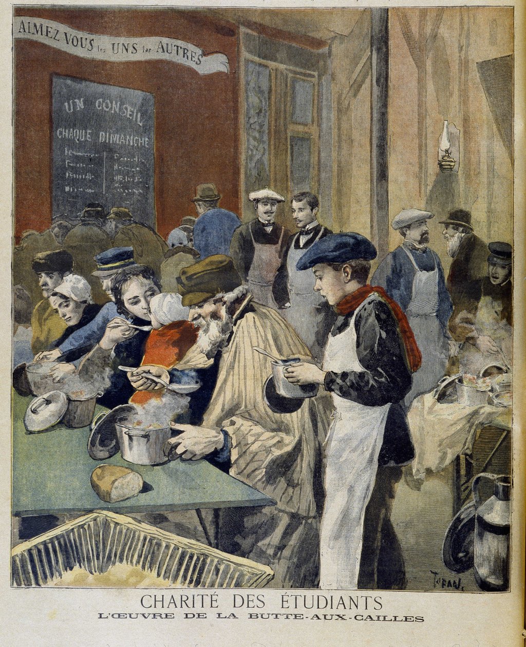 Caridad de los estudiantes, la obra de la Butte aux Cailles - en "Le petit journal" del 5 de febrero de Unknown artist