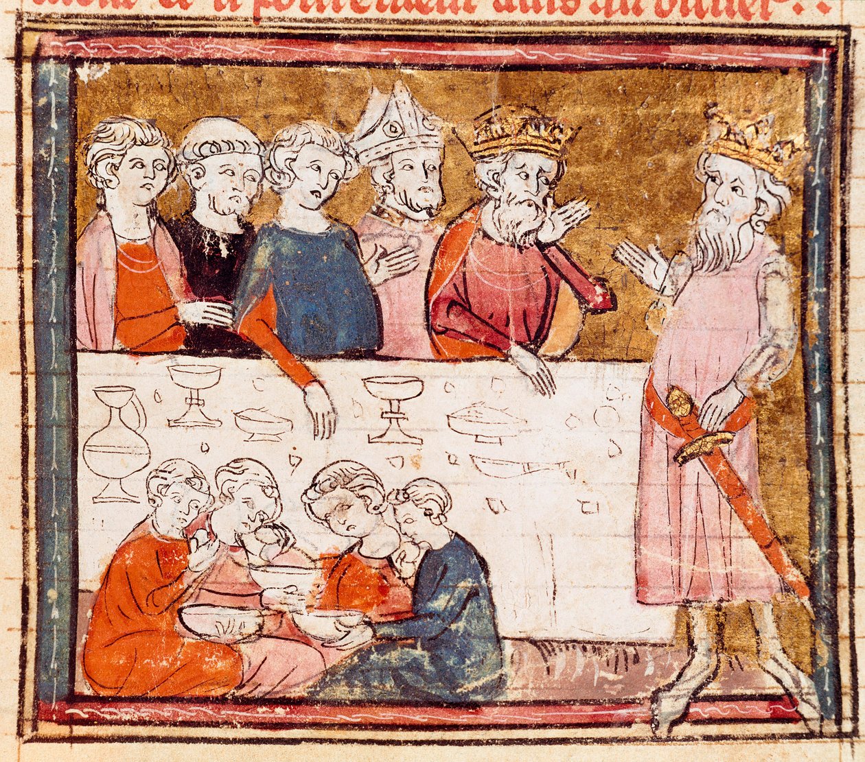 Carlomagno (742-814) y su sobrino el caballero Roldán en un banquete con los pobres de Unknown artist