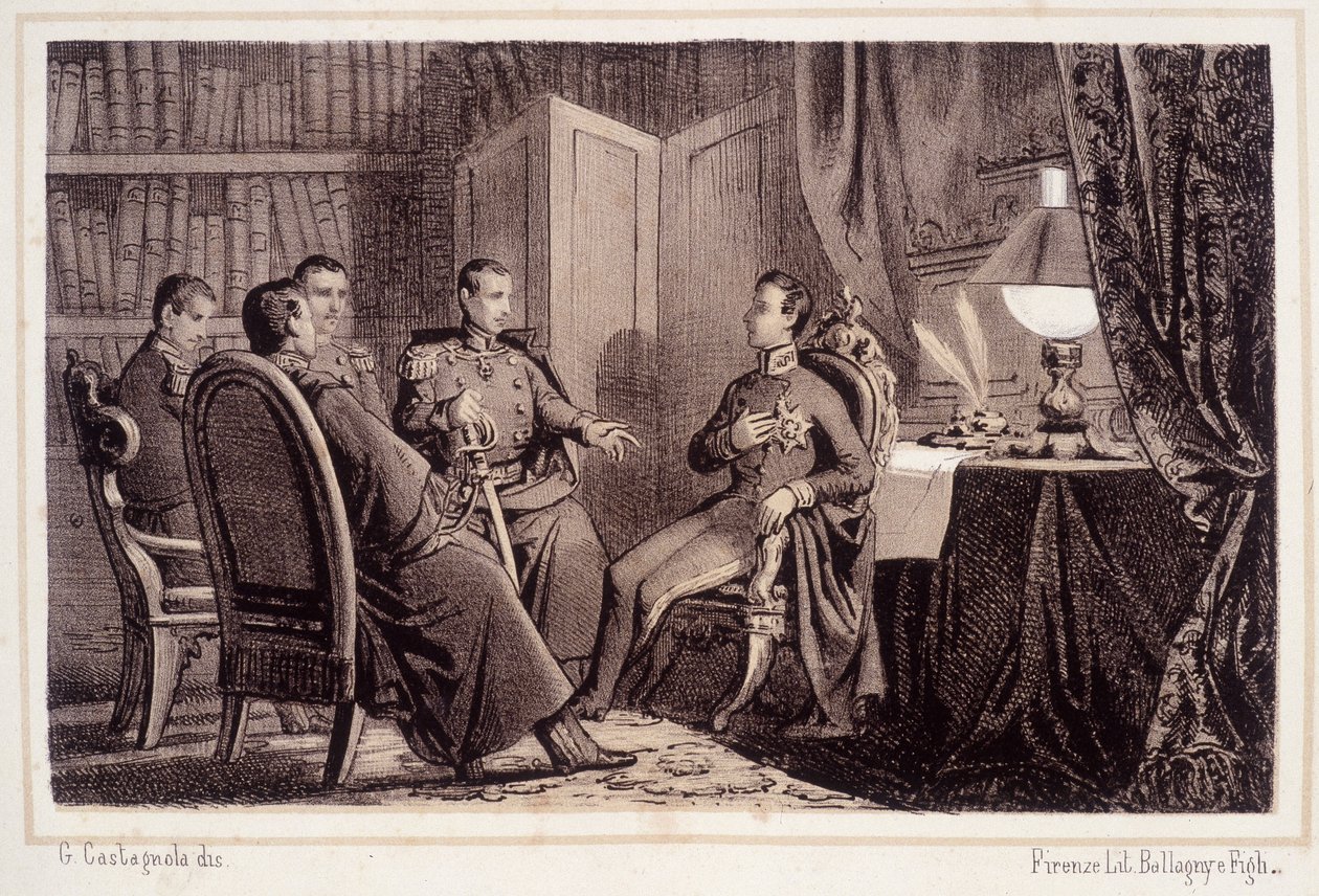 Carlos Alberto (1798 - 1849) promete ayudar a la revolución piamontesa de 1821 - en “Storia d