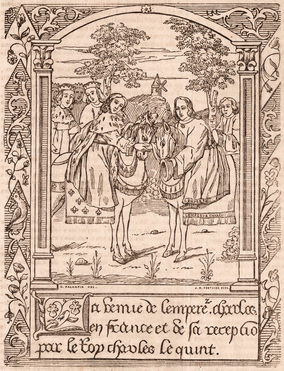 Carlos V recibiendo al emperador Carlos IV, emperador del Sacro Imperio Romano y rey de Bohemia de Unknown