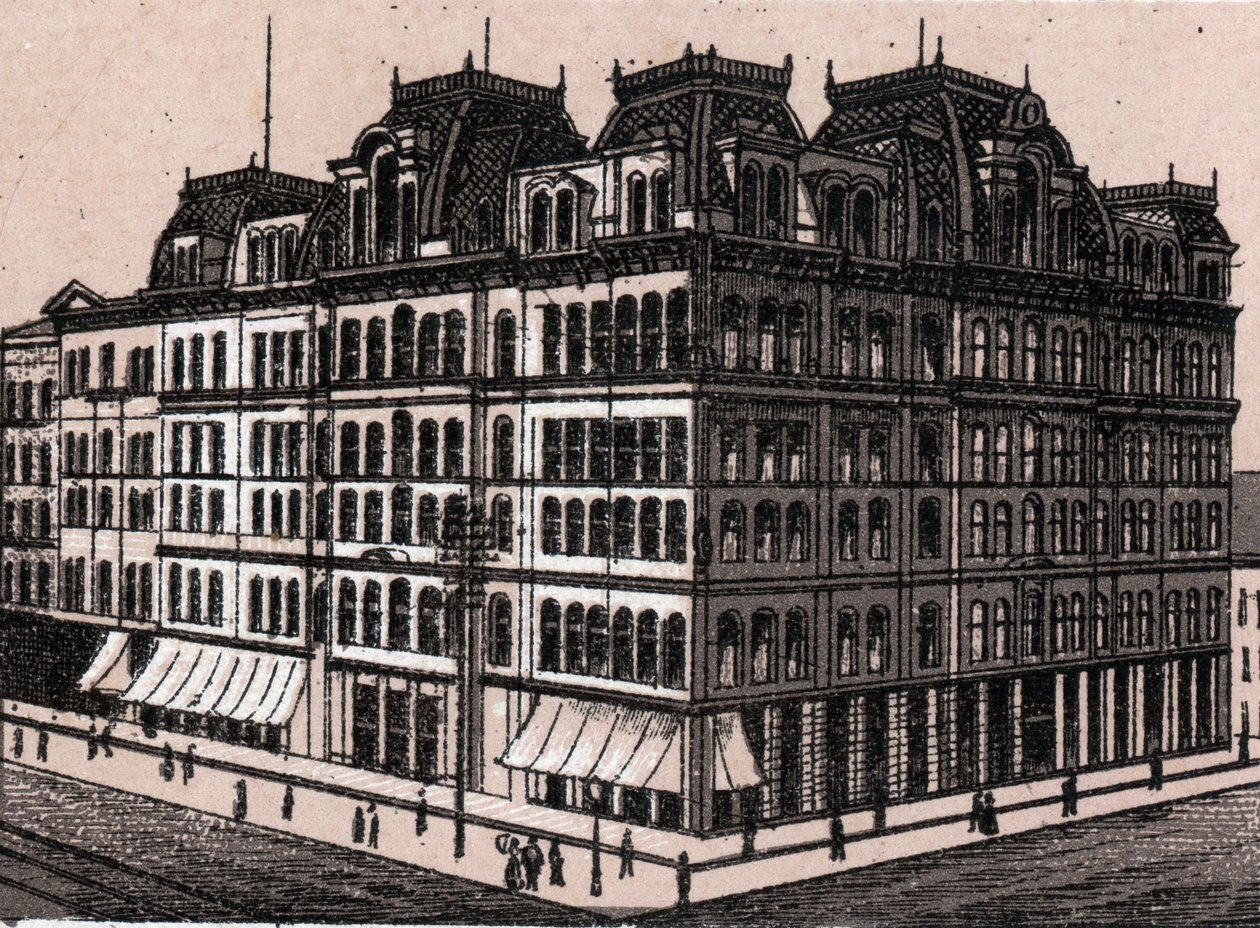 Chicago, EE.UU.: vista de Field, Leiter & Co. (Tienda por Departamentos Field, Leiter & Co.). En "El Mundo Ilustrado 168 vistas". Sin fecha (finales del siglo XIX). de Unknown artist