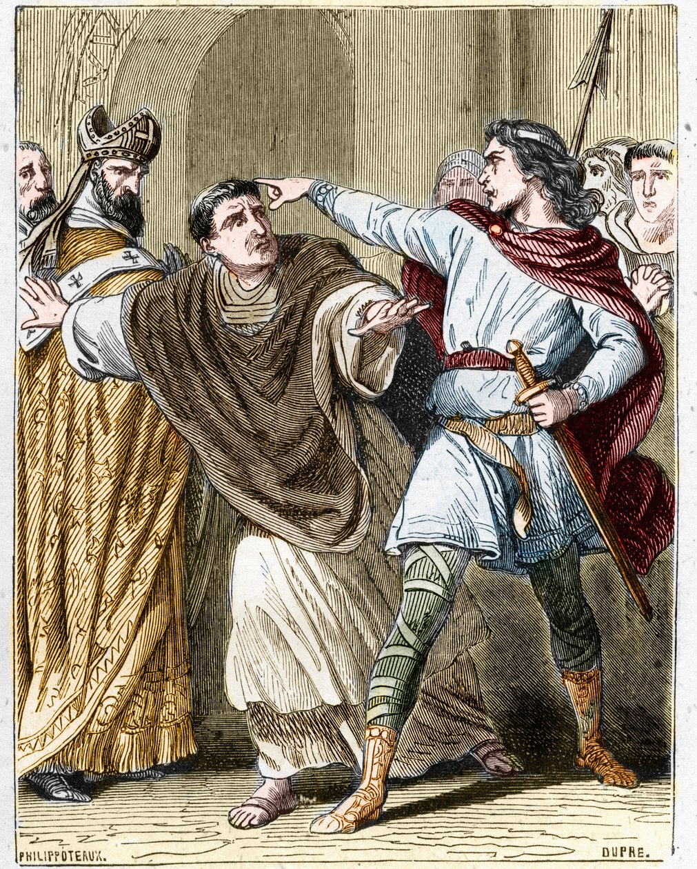 Childerico II, rey de los Francos de 670 a 673, encerró al obispo San Leger (616-675) en la Abadía de Luxeuil de Unknown artist