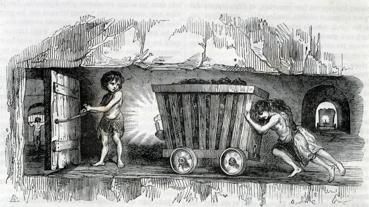 Niños trabajando en las minas de carbón en Inglaterra de Unknown artist