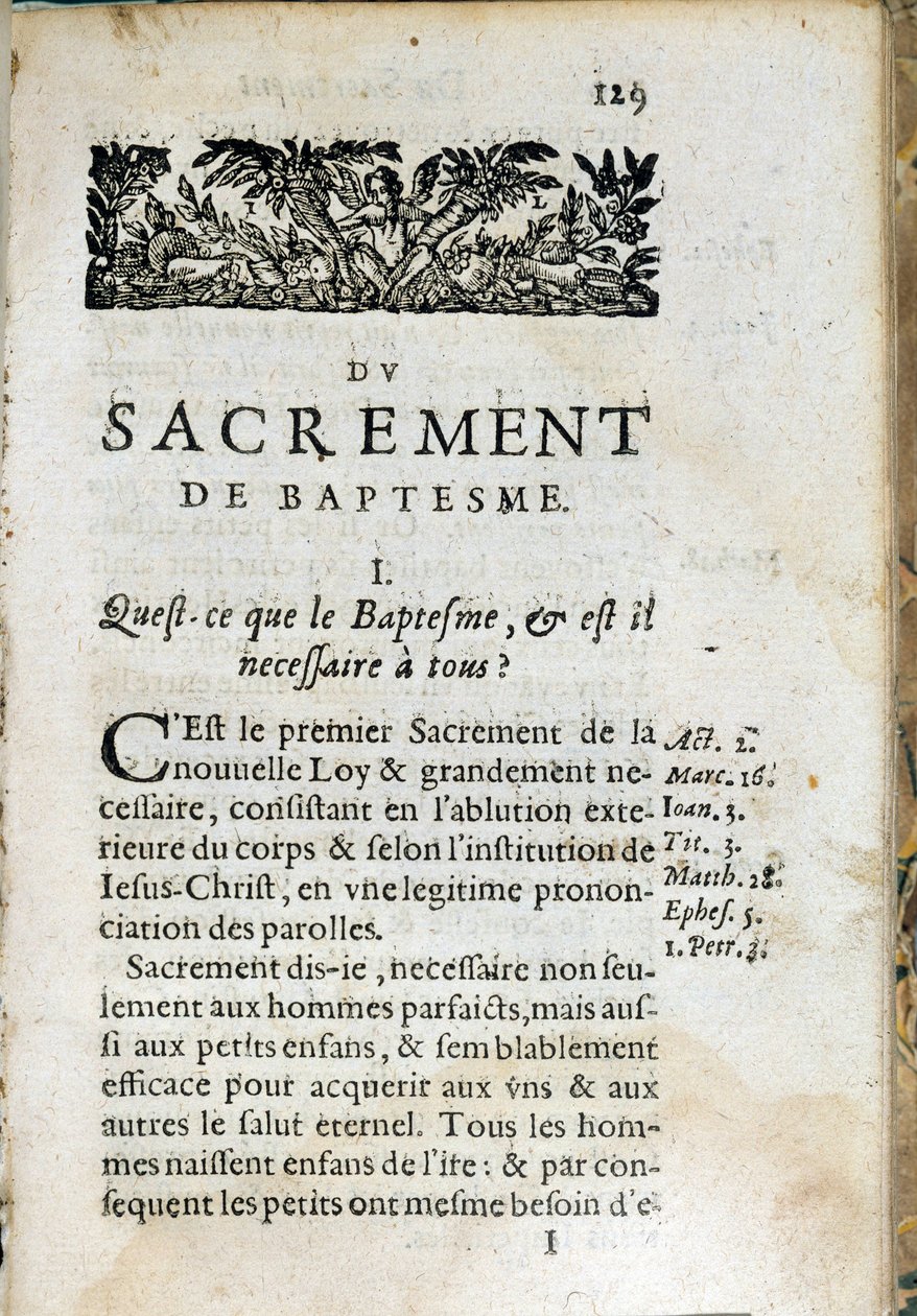 Religión cristiana: página interior del libro “El Gran Catecismo”. Obra de Pierre Canisius (siglo XVII) de Unknown artist