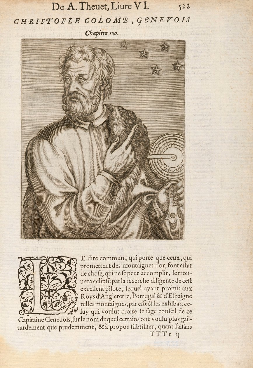 Cristóbal Colón usando navegación estelar de Unknown artist