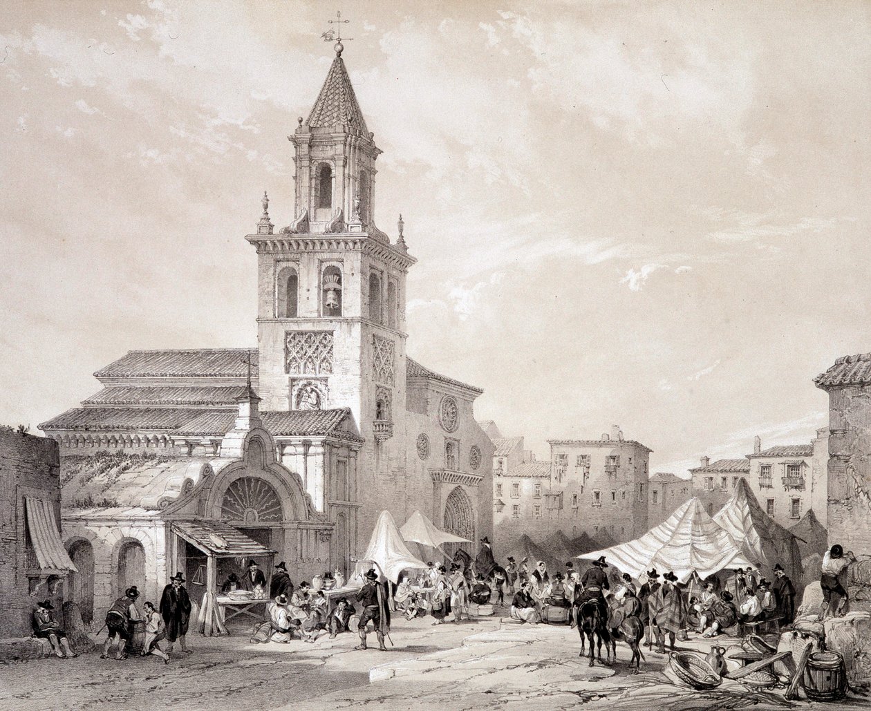 Iglesia de la Feria en Sevilla, “España Artística y Monumental de sitios y monumentos famosos de España” por Don Genaro Pérez de Villa de Unknown artist