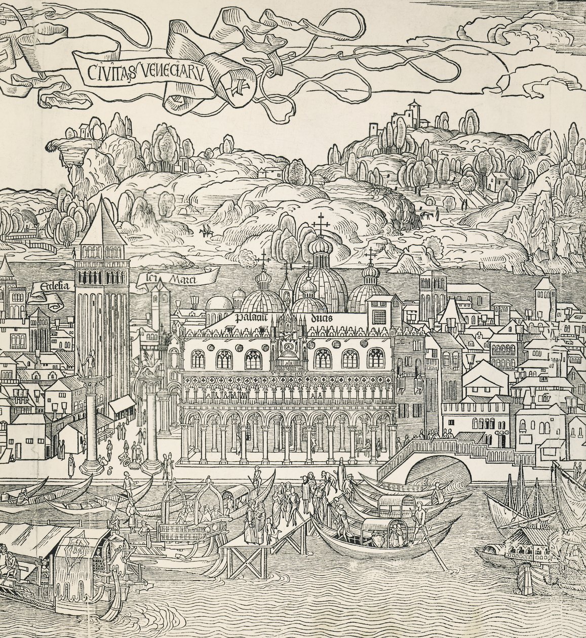 Ciudad de Venecia, Italia, grabado de Unknown artist