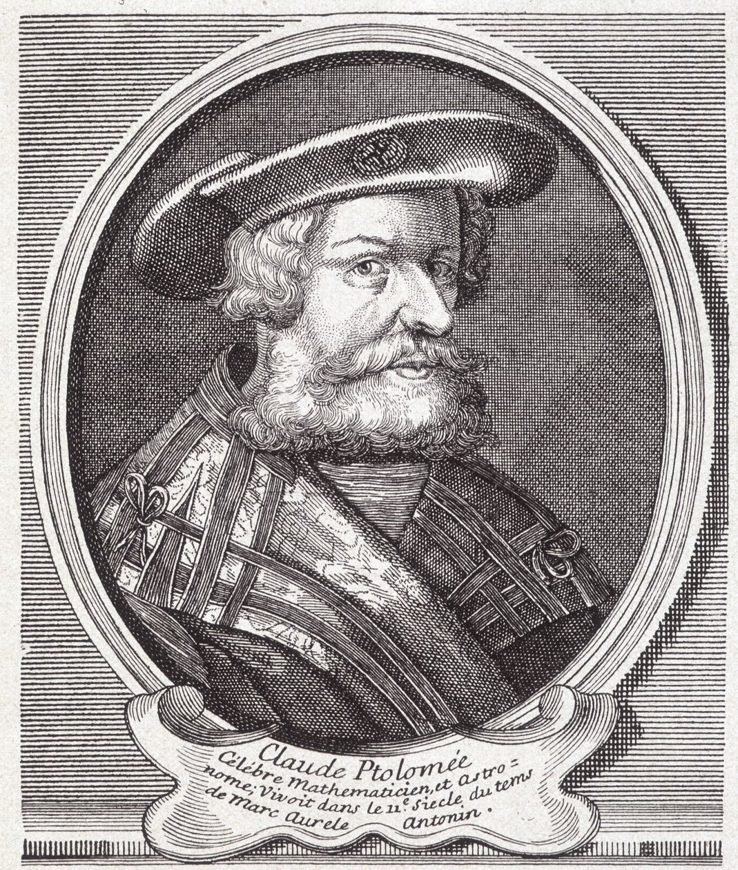 Claudio Ptolomeo (v. 90 - v. 168), astrónomo, matemático y geógrafo griego. Grabado del siglo XIX de Unknown artist