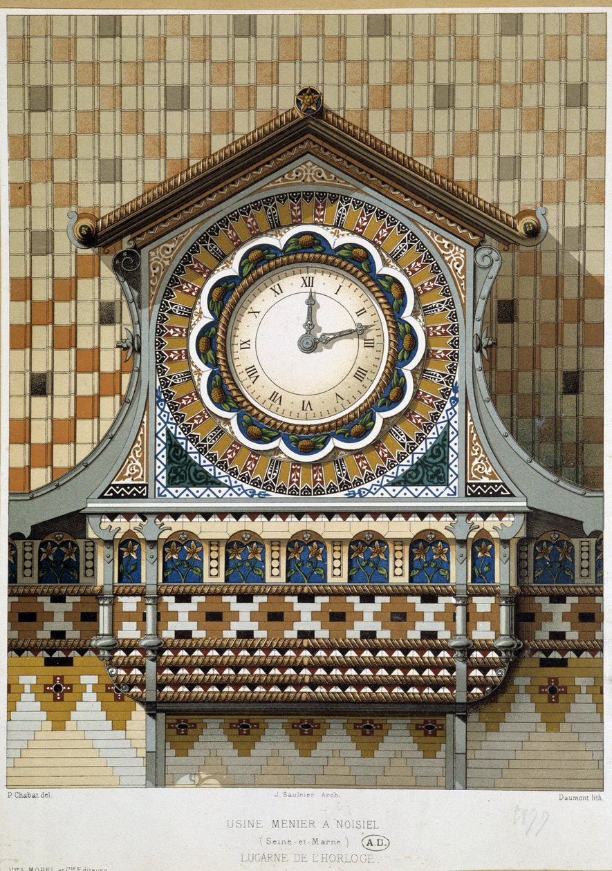 Ventana del reloj de la fábrica Menier en Noisiel (Seine-et-Marne) de Unknown artist