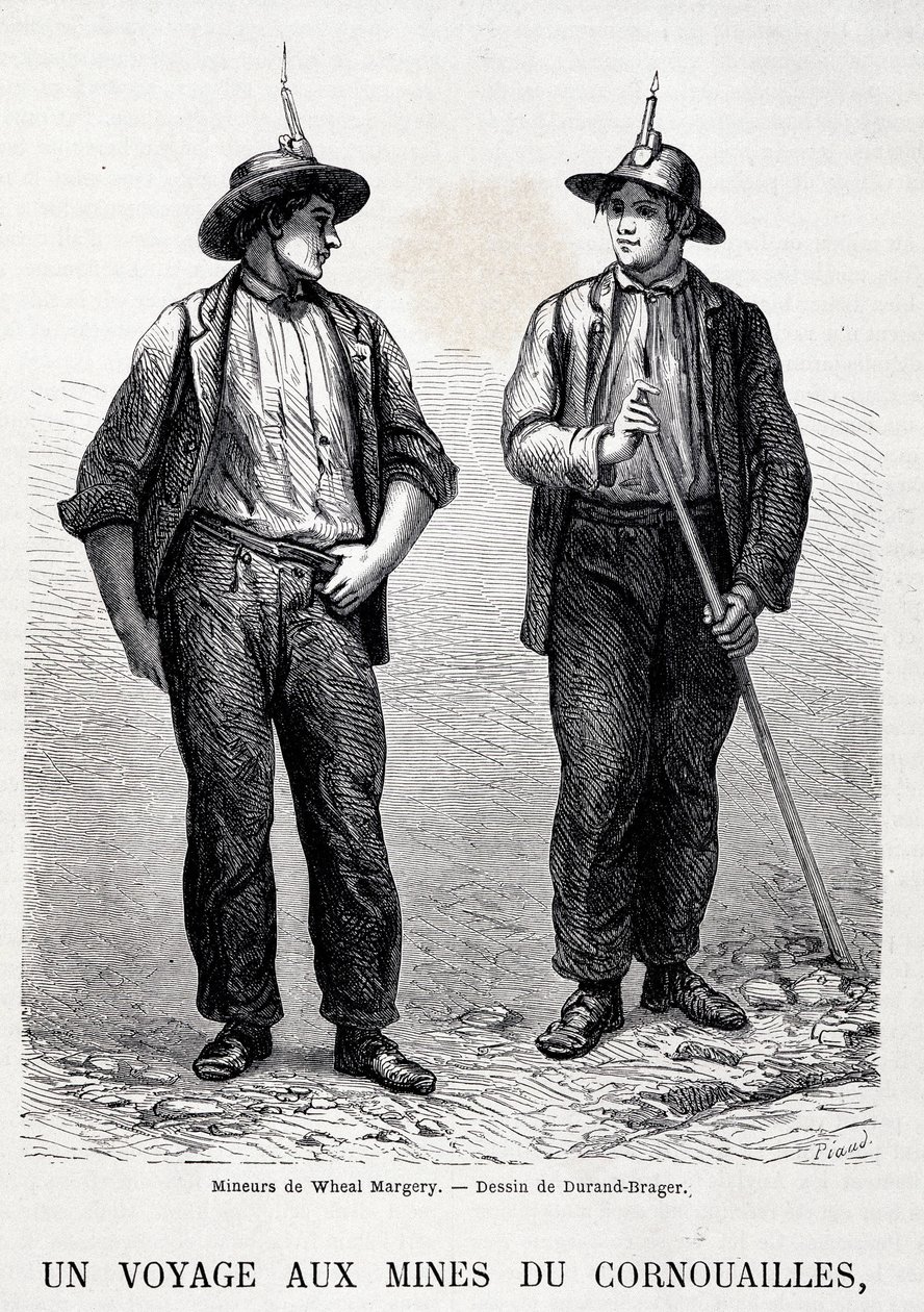 Minas de carbón en Inglaterra: 2 mineros de Wheal Margery, Tour du Monde de Unknown artist