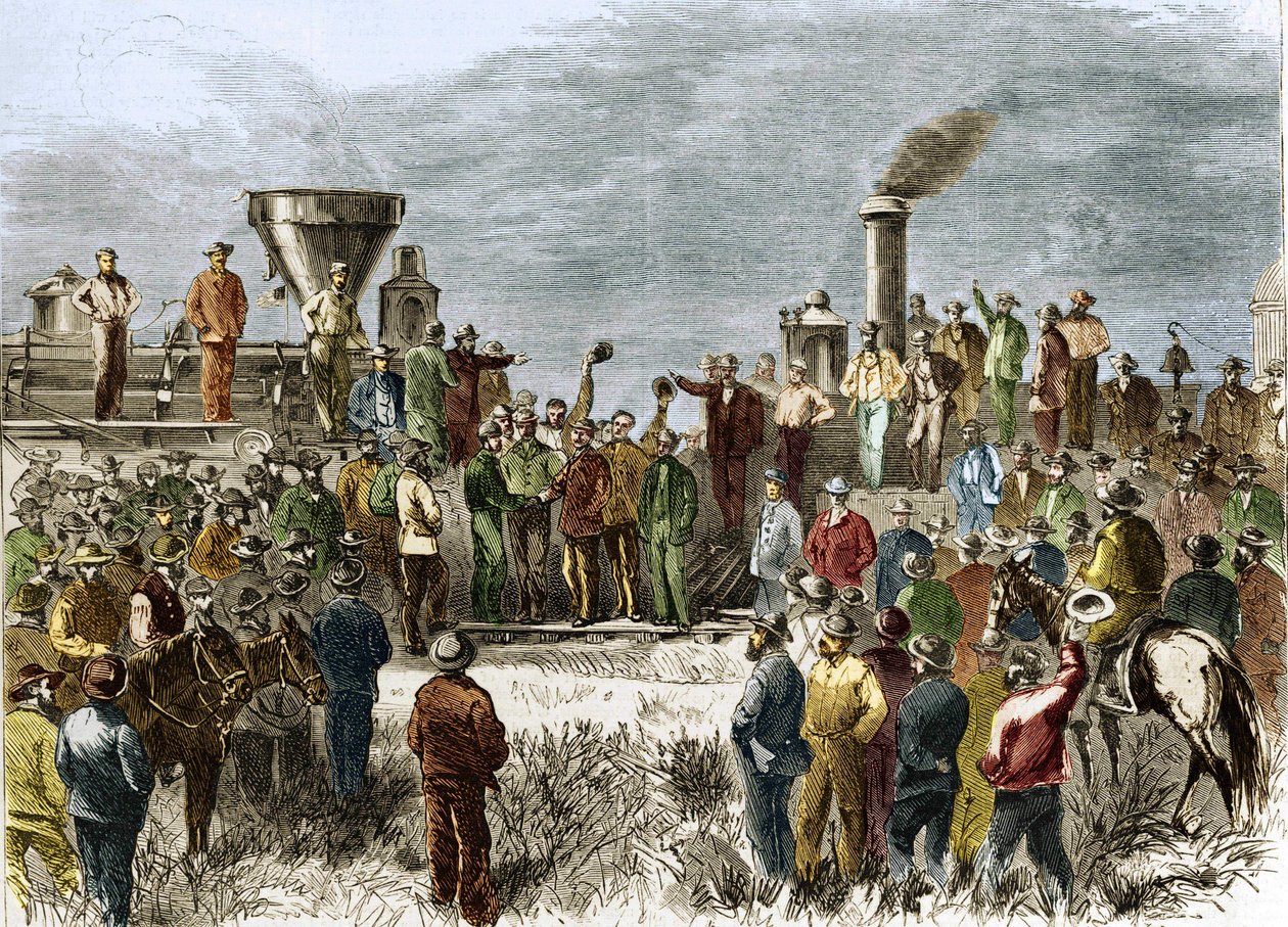Finalización del Primer Ferrocarril Transcontinental el 10 de mayo de Unknown artist