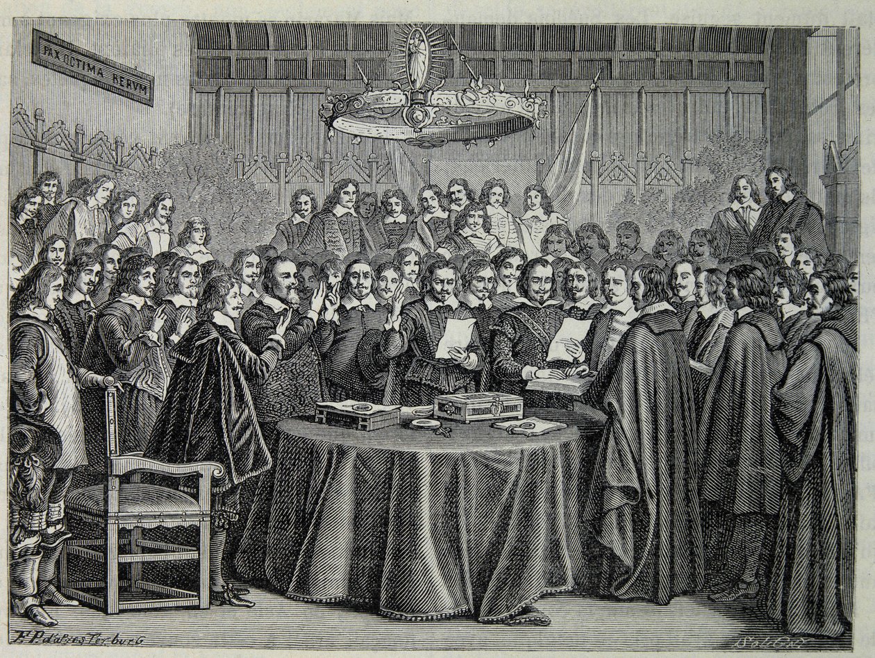 Congreso de Westfalia, tratado de paz que puso fin a la guerra de los treinta años de Unknown artist
