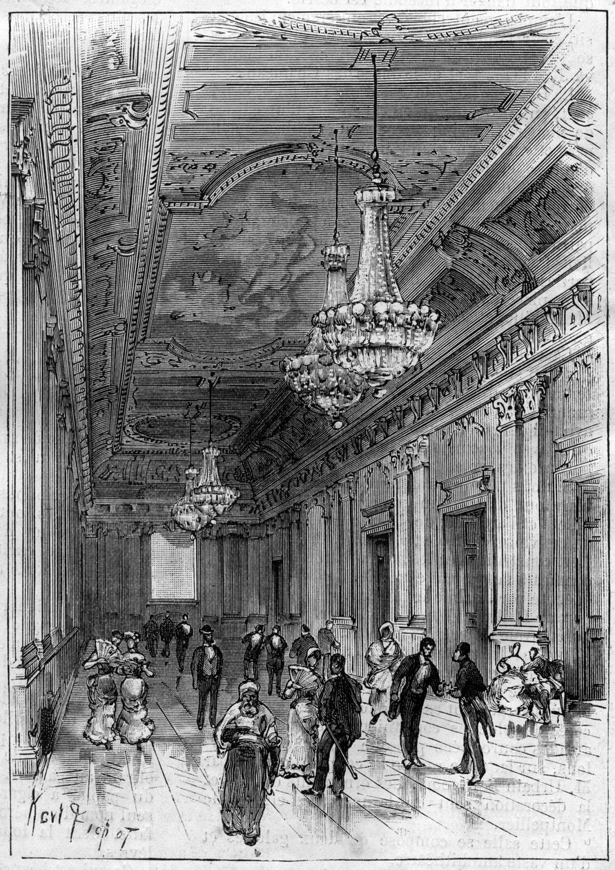 Teatro de Constantina en Argelia construido por el arquitecto Paul Jean Gion (1838-1904) entre 1877 y 1883 - la galería de acceso de Unknown artist