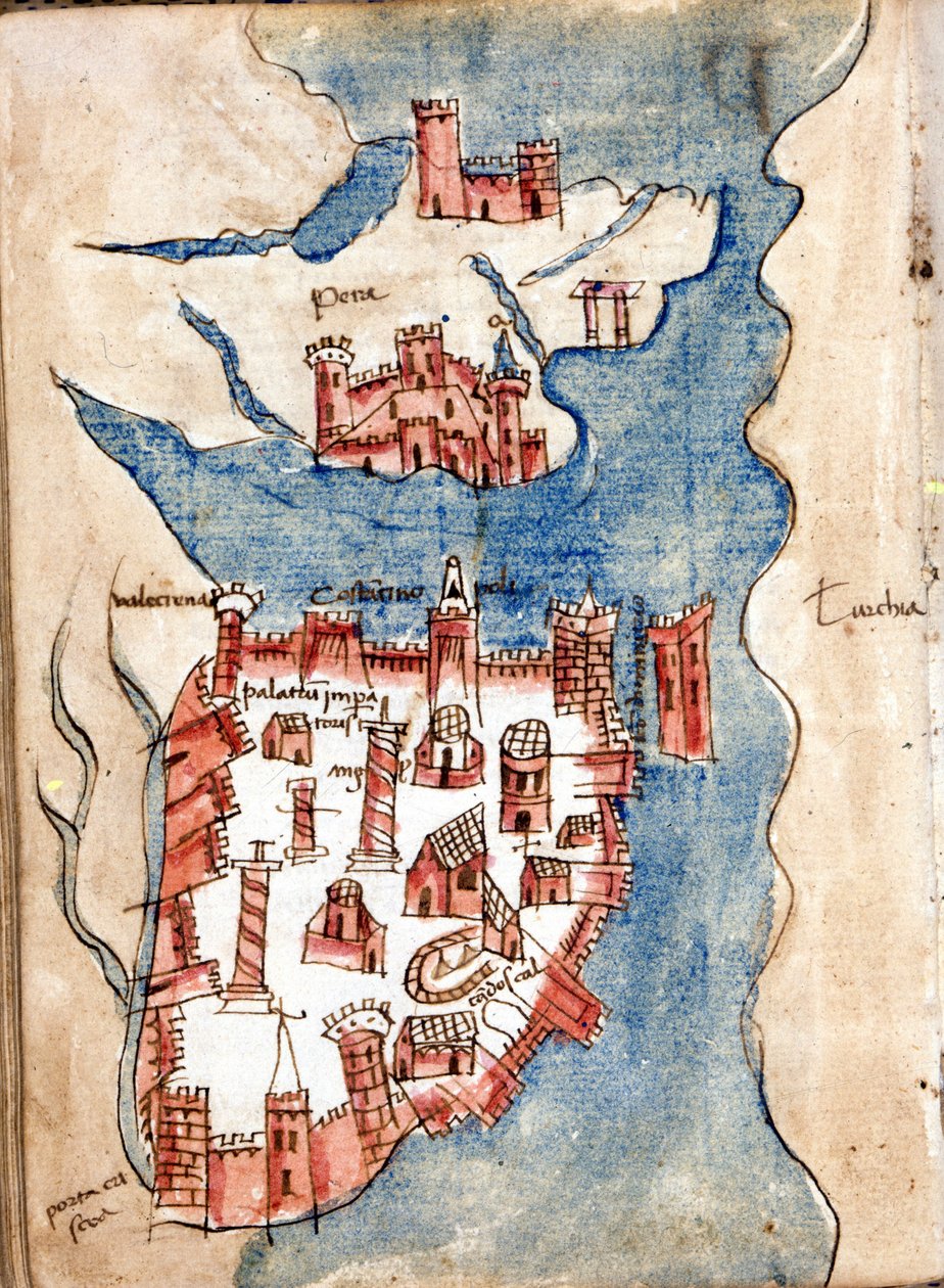 Constantinopla, mapa manuscrito de Venecia del siglo XV de Unknown artist