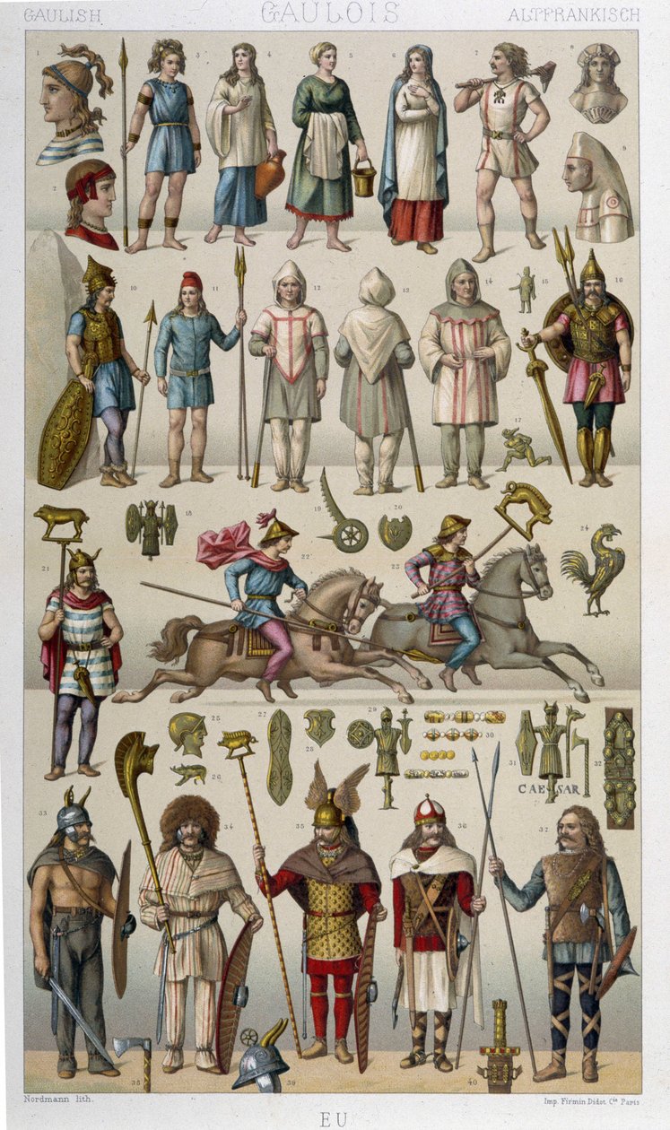 Trajes, armaduras y armas de los galos y sus guerreros de Unknown artist