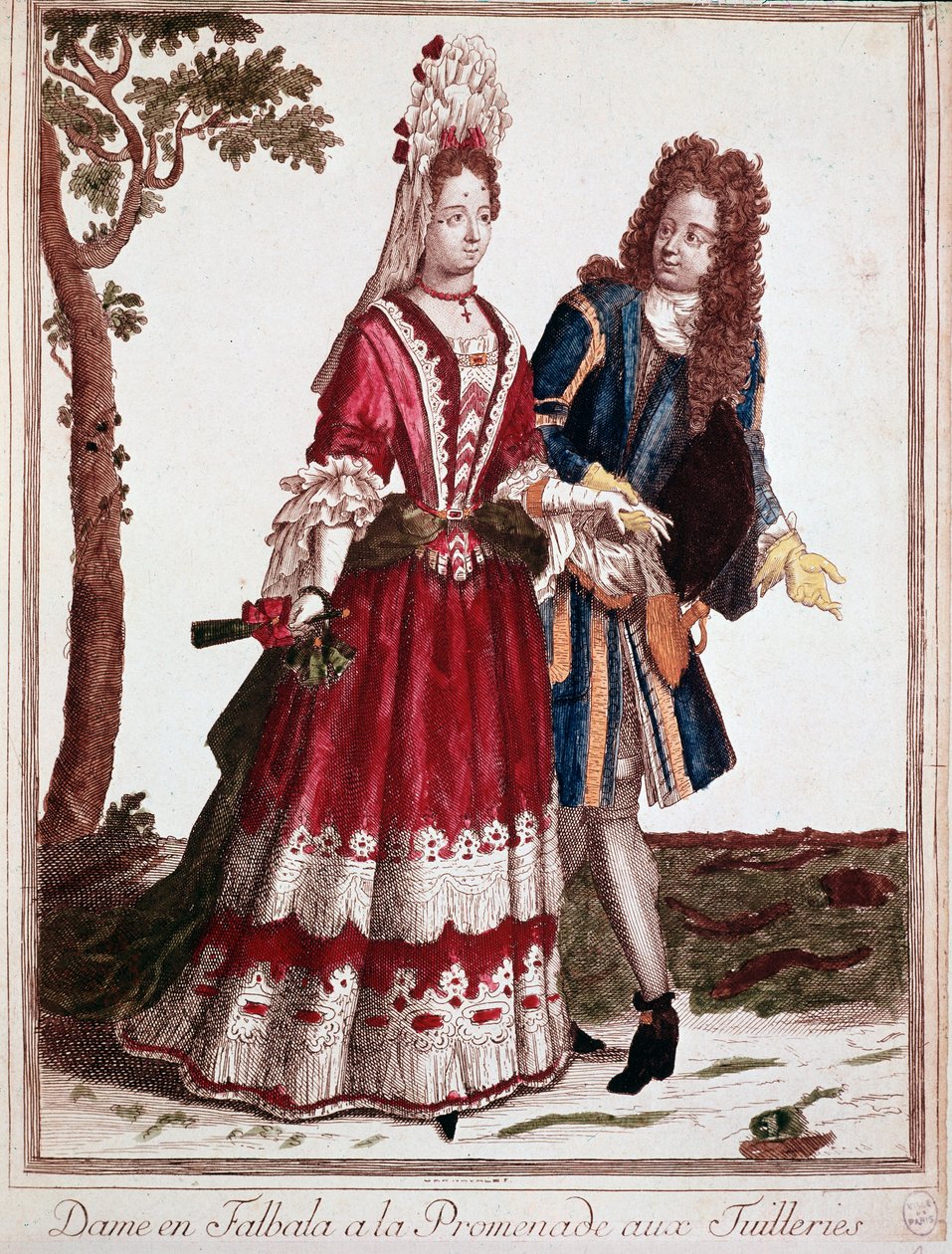 Pareja caminando en el Jardín de las Tullerías, París de Unknown artist