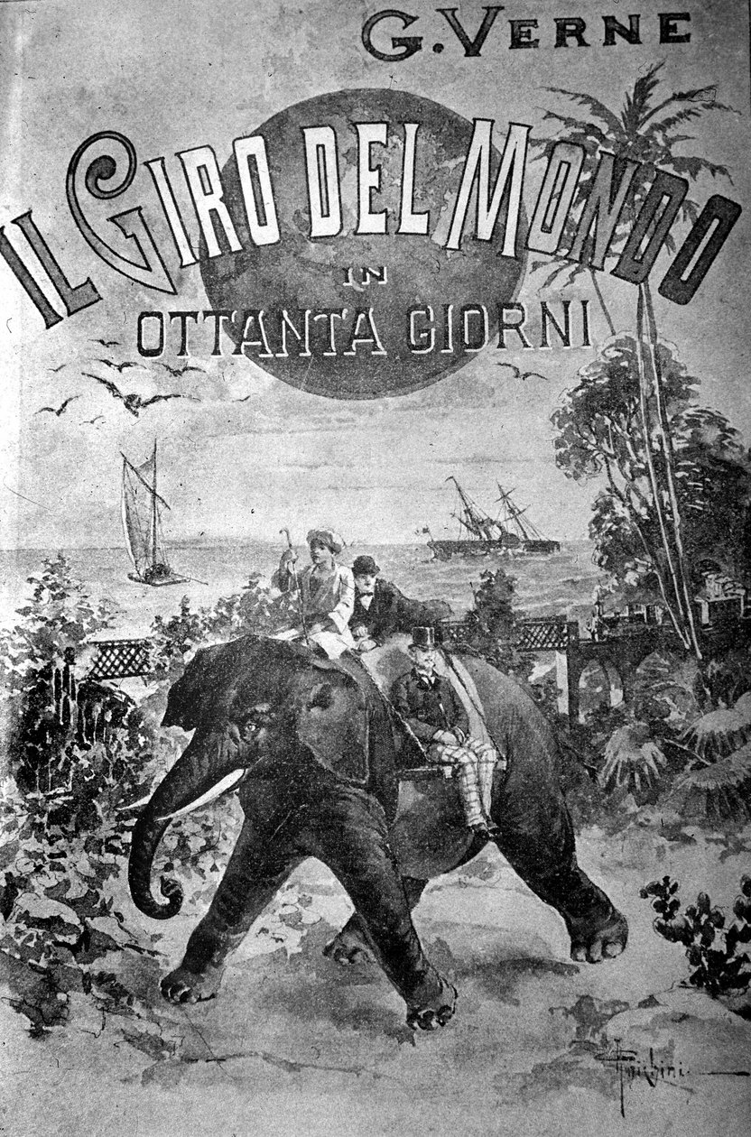 Portada de La vuelta al mundo en 80 días de Julio Verne (1828 - 1905) de Unknown artist