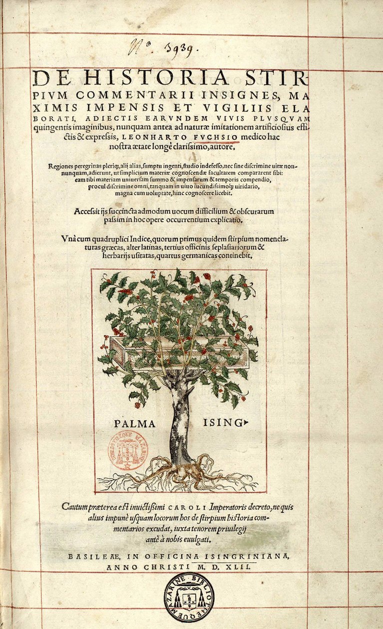 Portada de "De Historia Stirpium commentarii badges..." de Leonhart Fuchs de Unknown artist