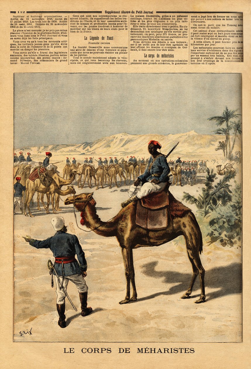 Creación de un cuerpo especial de Meharistas para la conquista francesa de Sudán, para luchar contra los tuareg de Unknown artist