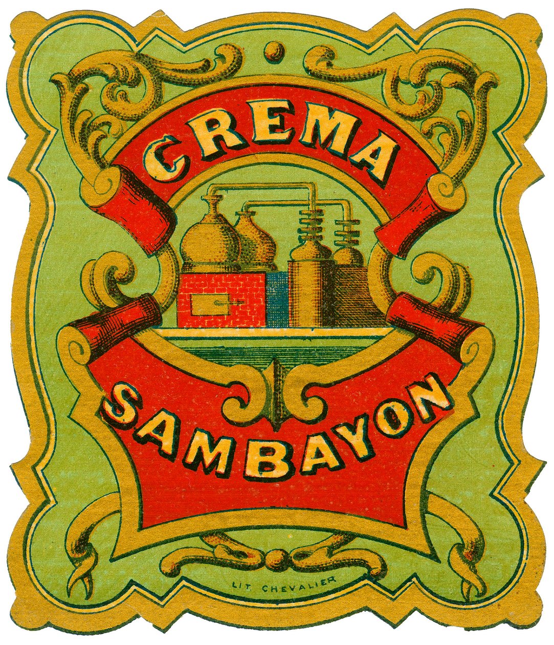 Anuncio de alcohol Crema Sambayón (Cromolitografía, finales del siglo XIX) de Unknown artist