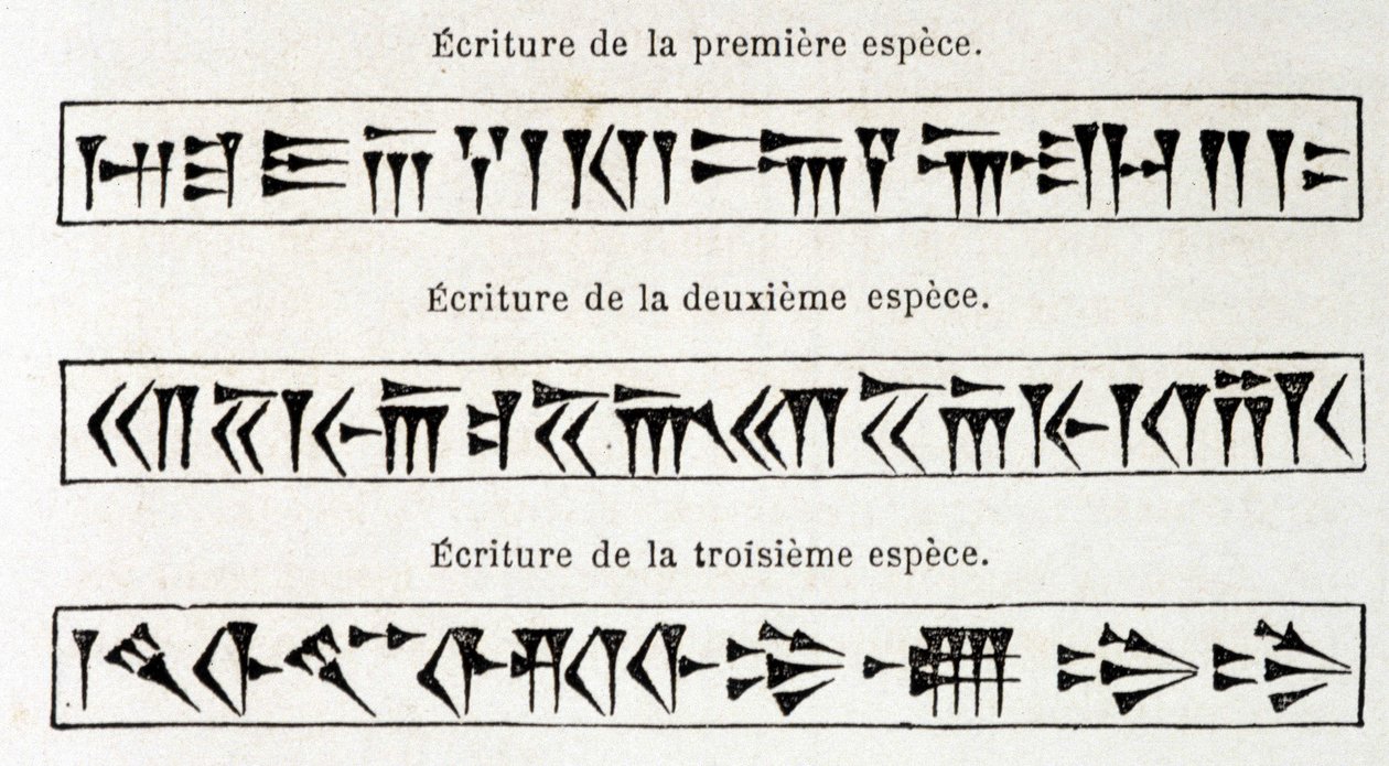 Escritura cuneiforme, “Tour du monde” 1er semestre 1863 de Unknown artist