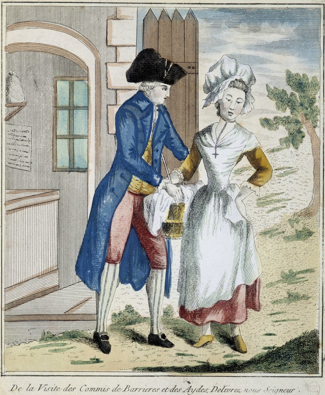 Costumbres: impuesto de barrera - caricatura alrededor de 1800 de Unknown artist