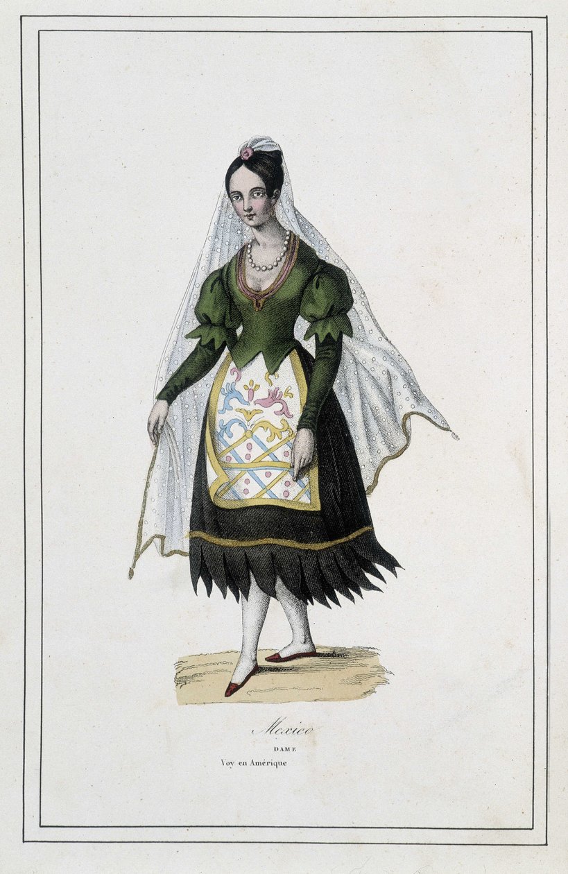 Dama de México - en “Los diferentes pueblos de la tierra” de Padre Paul Jonhanneaud, Librería de Buenos libros de Unknown artist