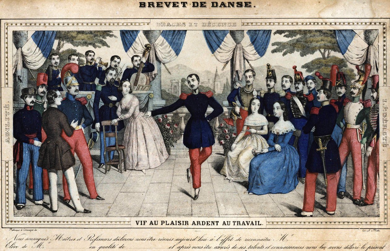 Certificado de danza, mediados del siglo XIX, colección Stella de Unknown artist