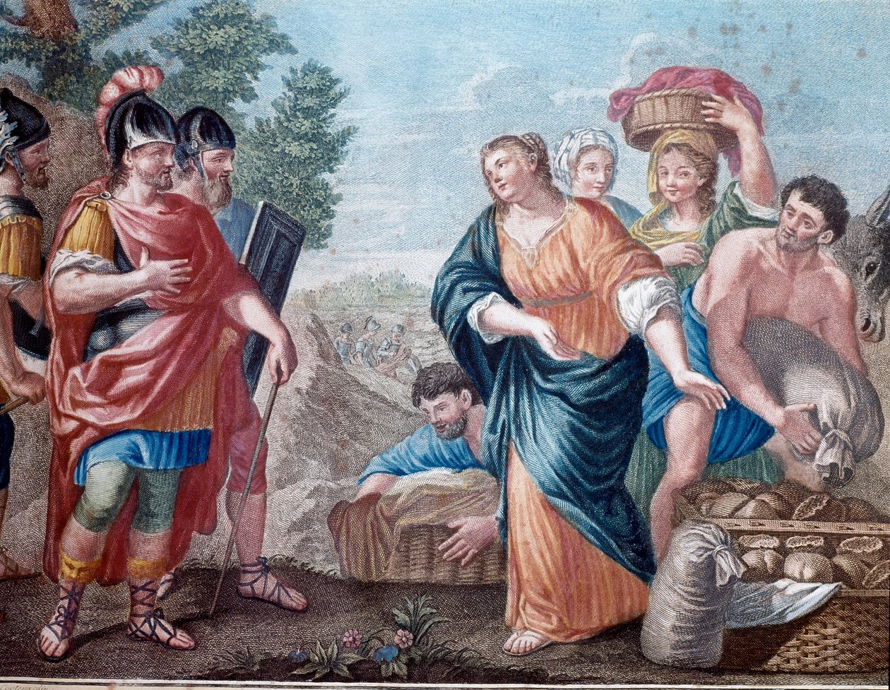 David y Abigail (Abigael, Abigal) Litografía del siglo XIX Milán, colección privada de Unknown artist