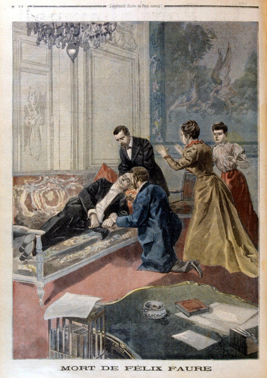 Muerte de Félix Faure en los salones del Elíseo - en “Le Petite Journal” del 26/02/1899 de Unknown artist