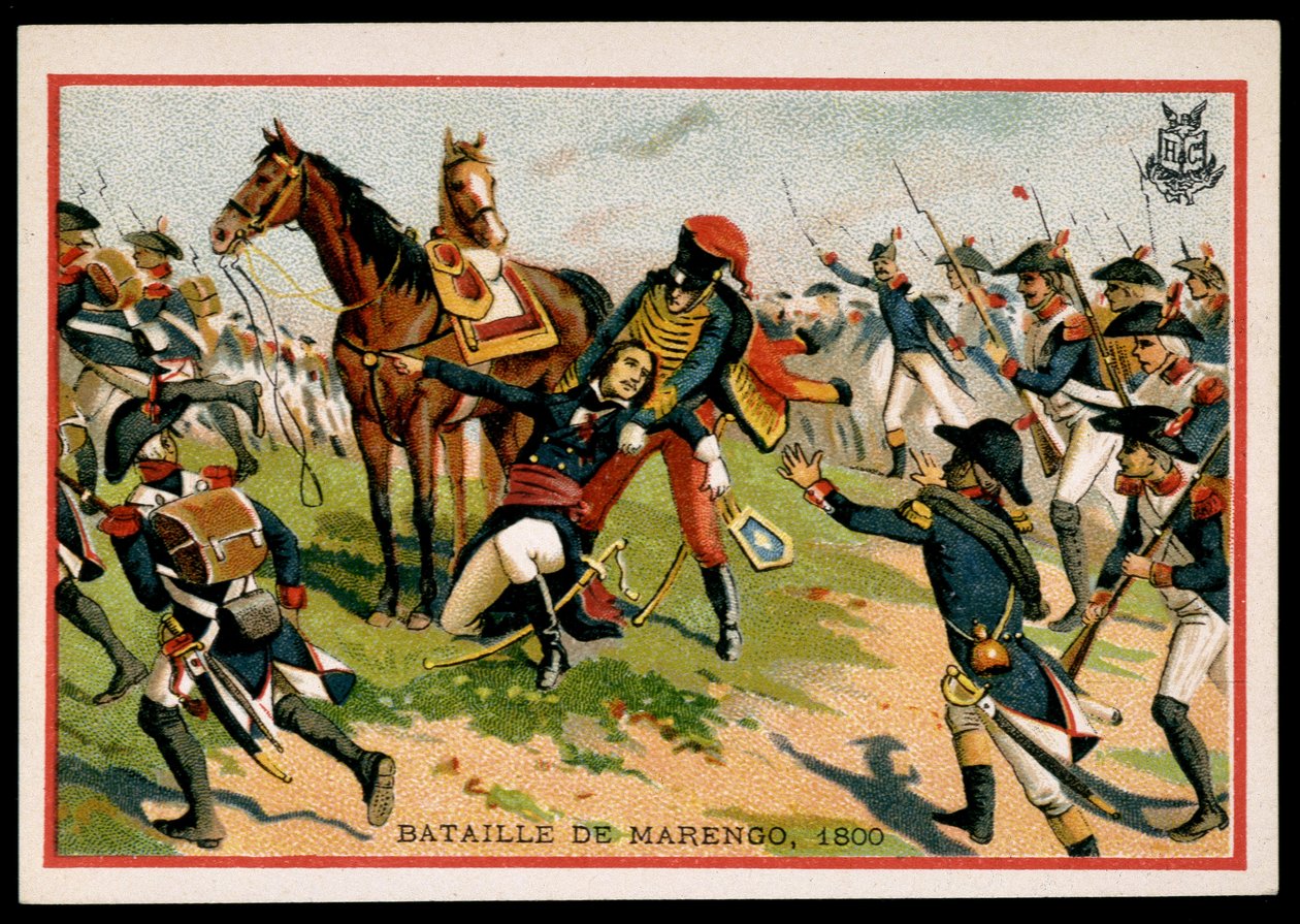 Muerte del General Charles Antoine Desaix de Veygoux (1768-1800) en la Batalla de Marengo (1800) - cromo, finales del siglo XIX de Unknown artist
