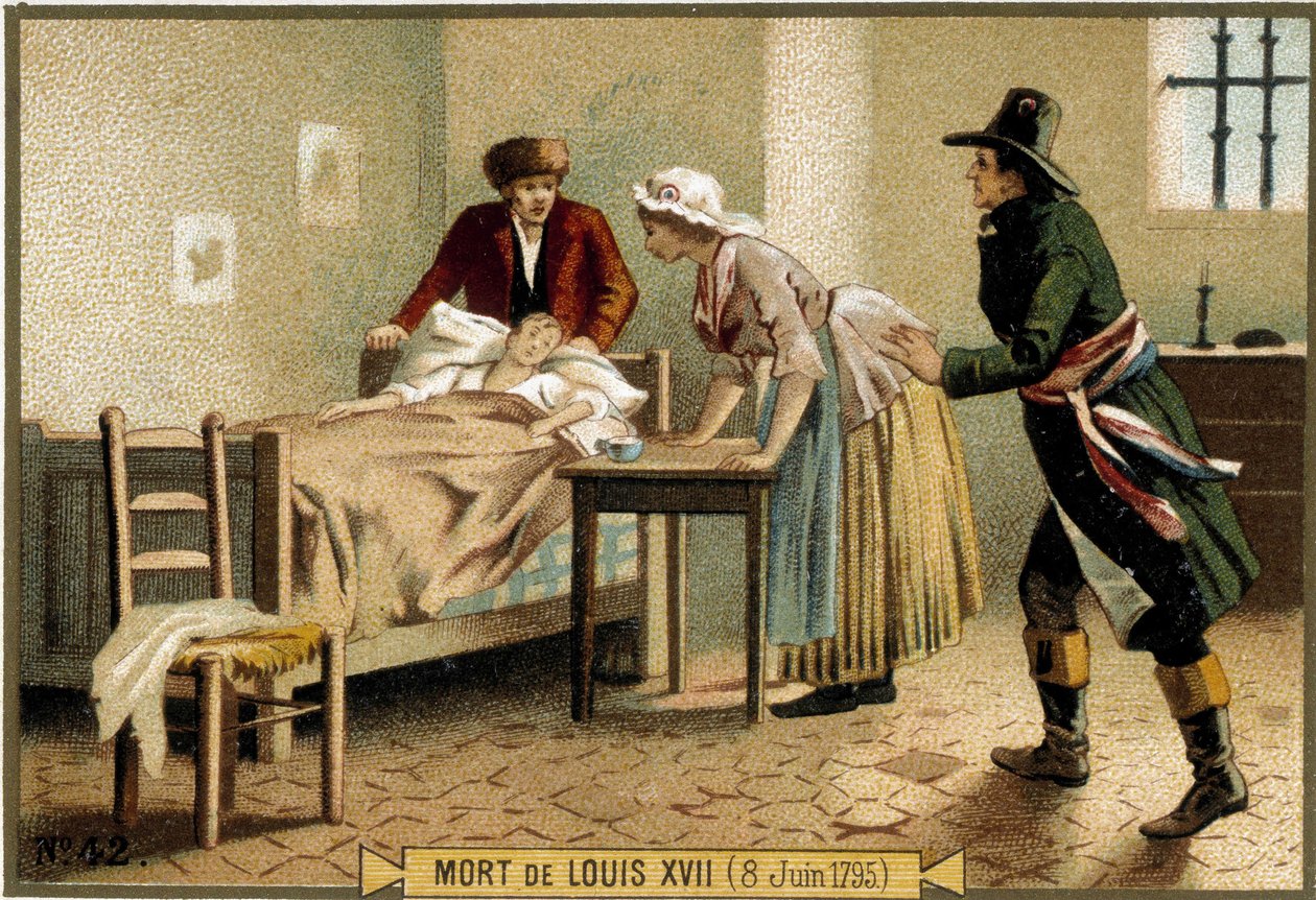 Muerte de Luis XVII (08/06/1795). Cromolitografía del siglo XIX de Unknown artist