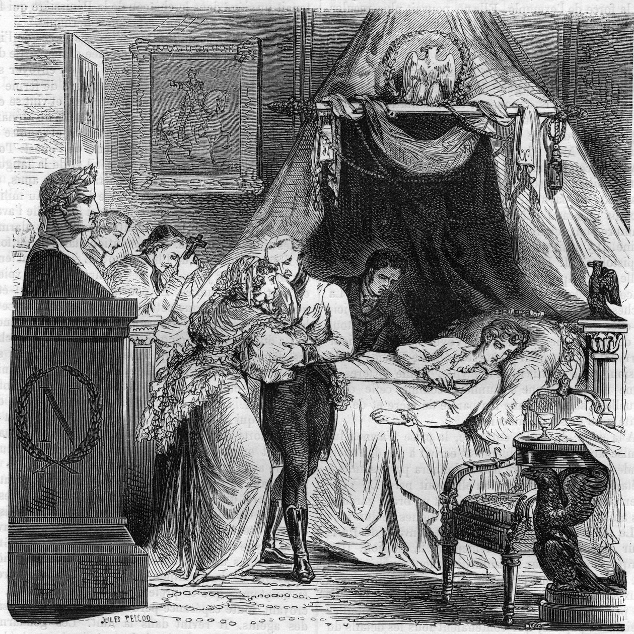Muerte de Napoleón II, hijo de Napoleón I, Duque de Reichstadt (1811-1832). de Unknown artist