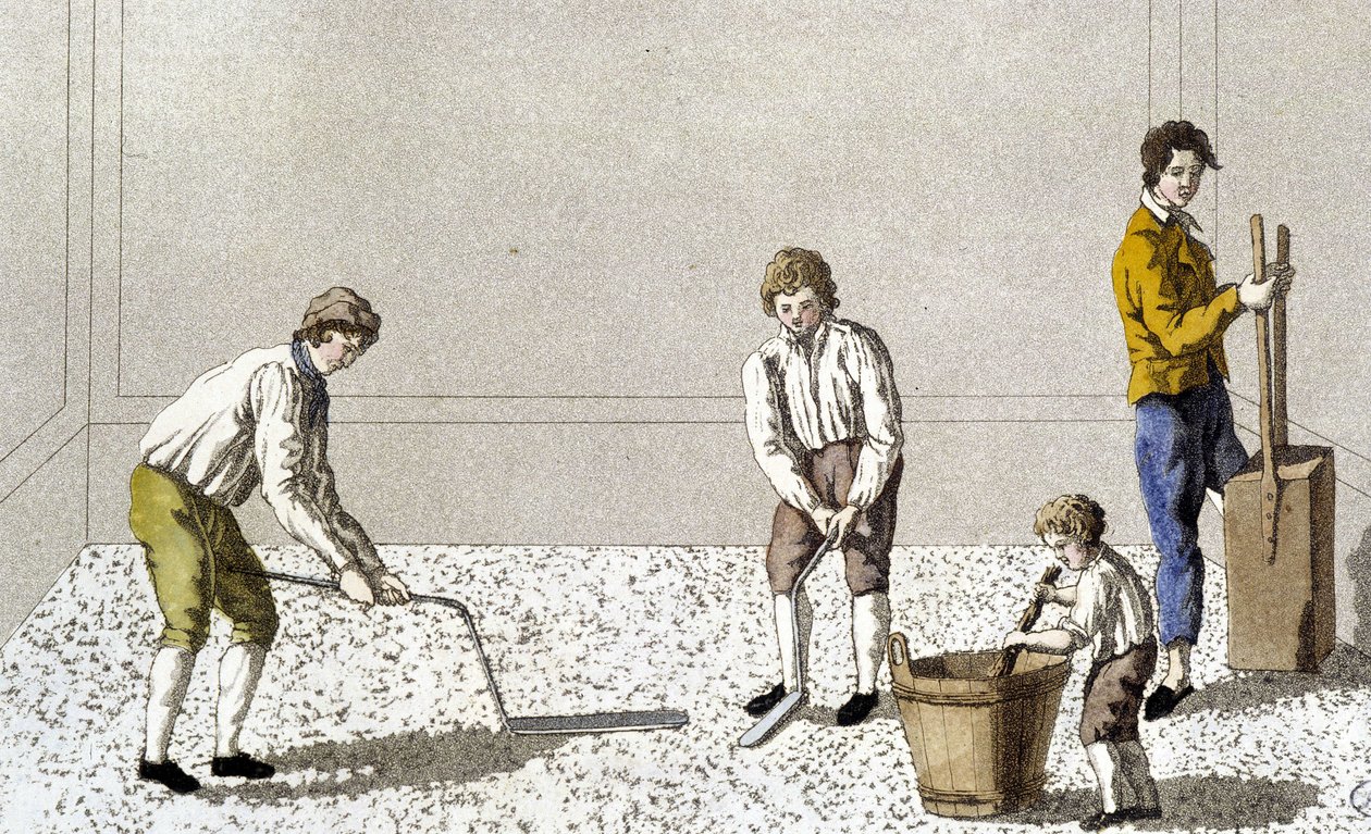 Decoración: una de las etapas del pavimentado del suelo de Unknown artist