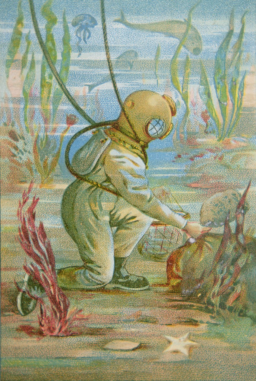 Buzo de aguas profundas, c.1890 de Unknown artist